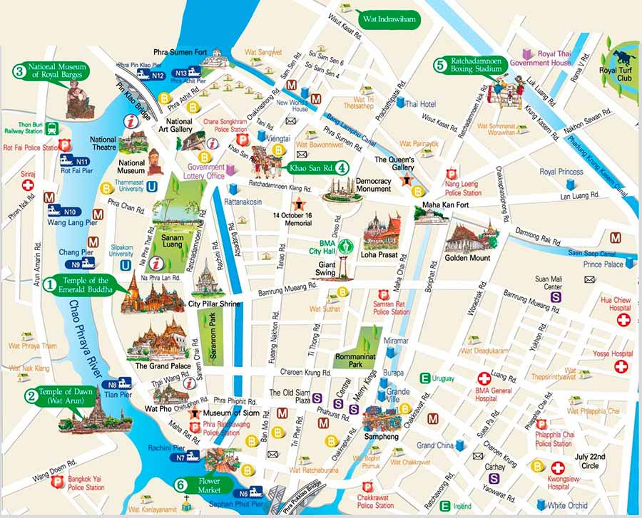 que-ver-en-Bangkok-mapa-turístico