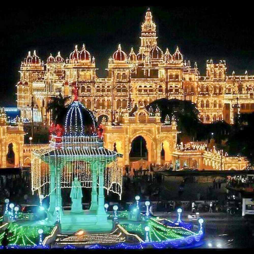 Palacio-iluminado-Mysore