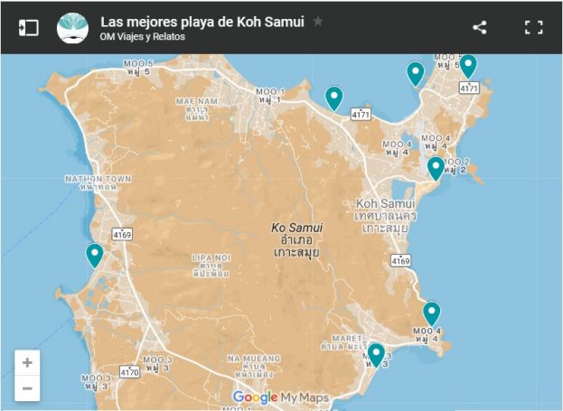 mapa-google-las-mejores-playas-de-Koh-Samui