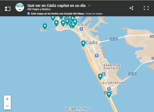 mapa-google-qué-ver-en-Cádiz-capital-en-un-día