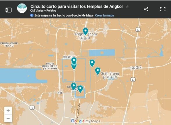 mapa-google-circuito-corto-para-visitar-los-templos-de-Angkor