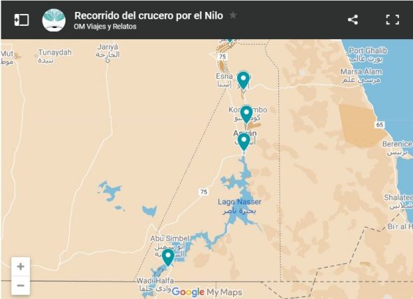 mapa-google-recorrido-del-crucero-por-el-Nilo