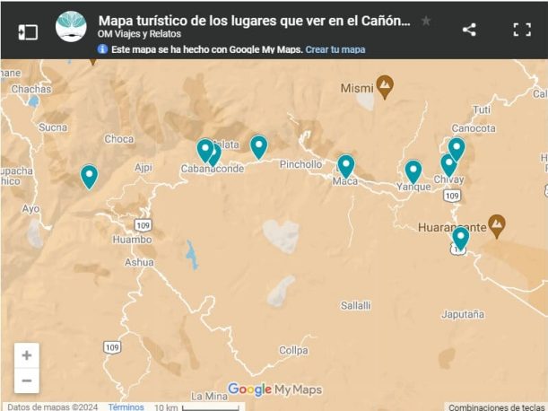 mapa-google-los-lugares-que-ver-en-el-Canon-del-Colca