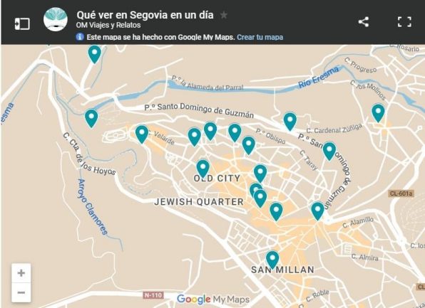 mapa-google-qué-ver-en-Segovia-en-un-día