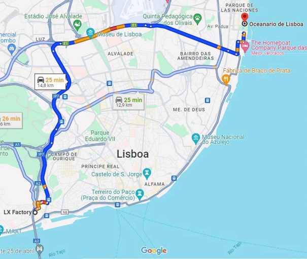 mapa-google-lugares-de-interés-que-ver-en-3-días-en-Lisboa-día-3