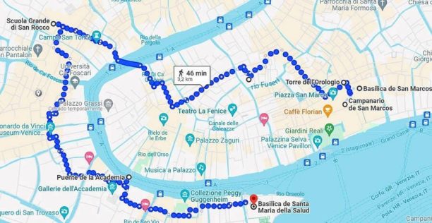 mapa-google-ruta-del-día-1-de-3-días-en-Venecia