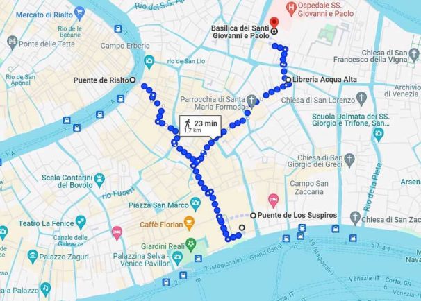 mapa-google-ruta-del-día-2-de-3-días-en-Venecia