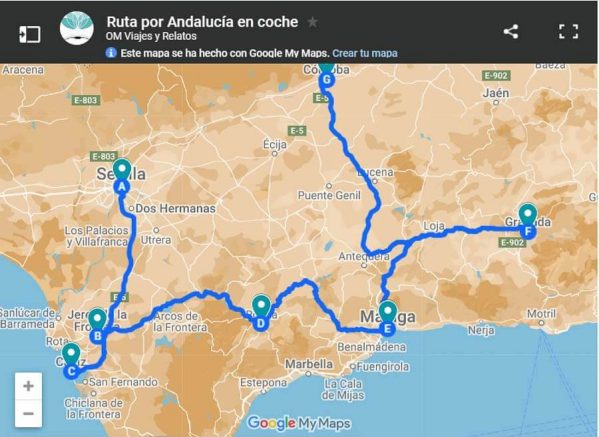 mapa-google-ruta-por-Andalucía-en-coche