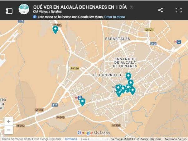 mapa-google-qué-ver-en-Alcalá-de-Henares-en-1-día