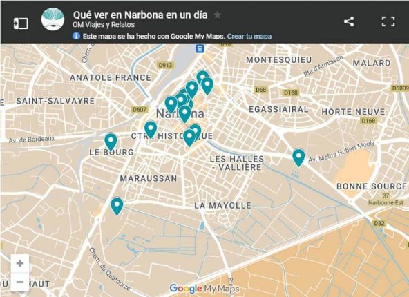 mapa-google-qué-ver-en-Narbona-en-un-día
