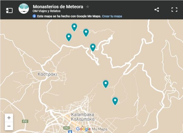 mapa-google-Monasterios-de-Meteora