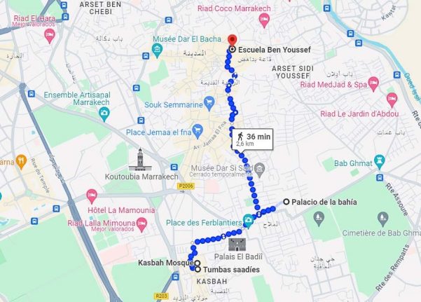 mapa-google-ruta-del-día-2-de-Marrakech-en-4-días